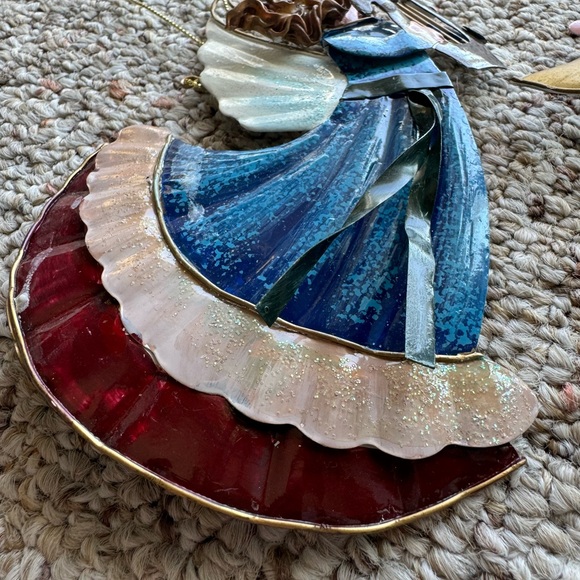 2pc Vintage Handmade Hand Crafted Christmas Tree Window Holiday Ornaments Home - Picture 3 of 6